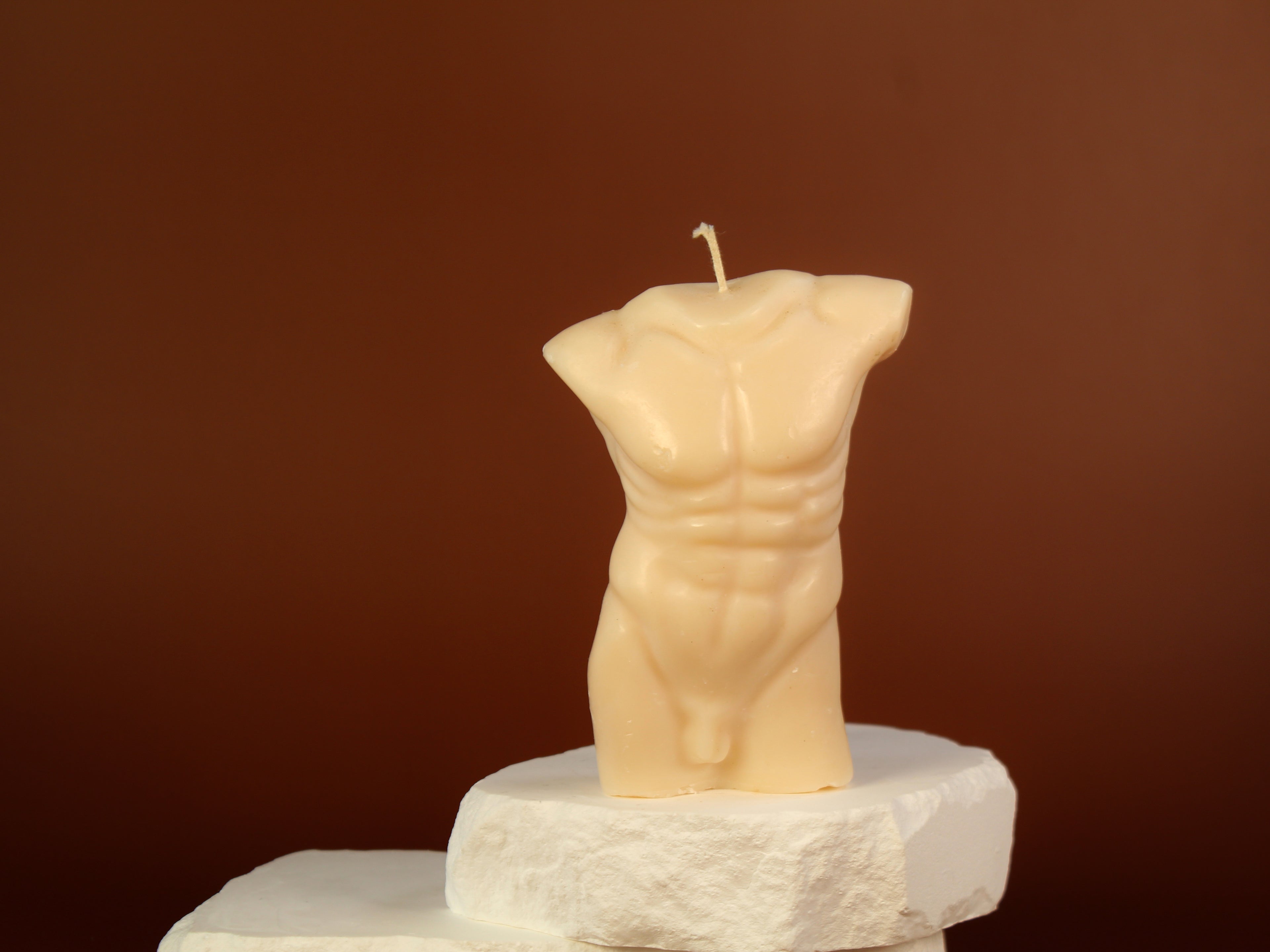 Male Torso Sculptural Candle